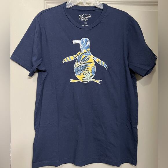 Original Penguin Men's Leaf Print Fill T-Shirt - Large - Picture 1 of 6